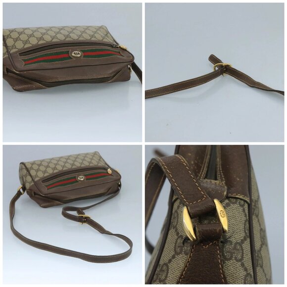 GUCCI GG Supreme Web Sherry Line Shoulder Bag PVC Beige 56 02 088 Auth 111361 - Picture 16 of 16